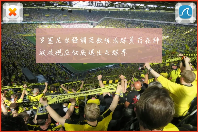 罗塞尼尔强调若教练或球员存在种族歧视应彻底退出足球界